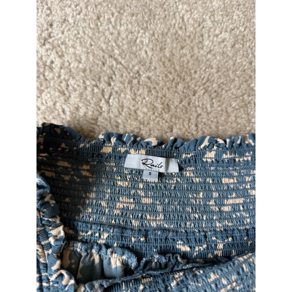 Rails Mini Skirt Addison Pull On Ruffle Turquoise Textured Spots Blue Small